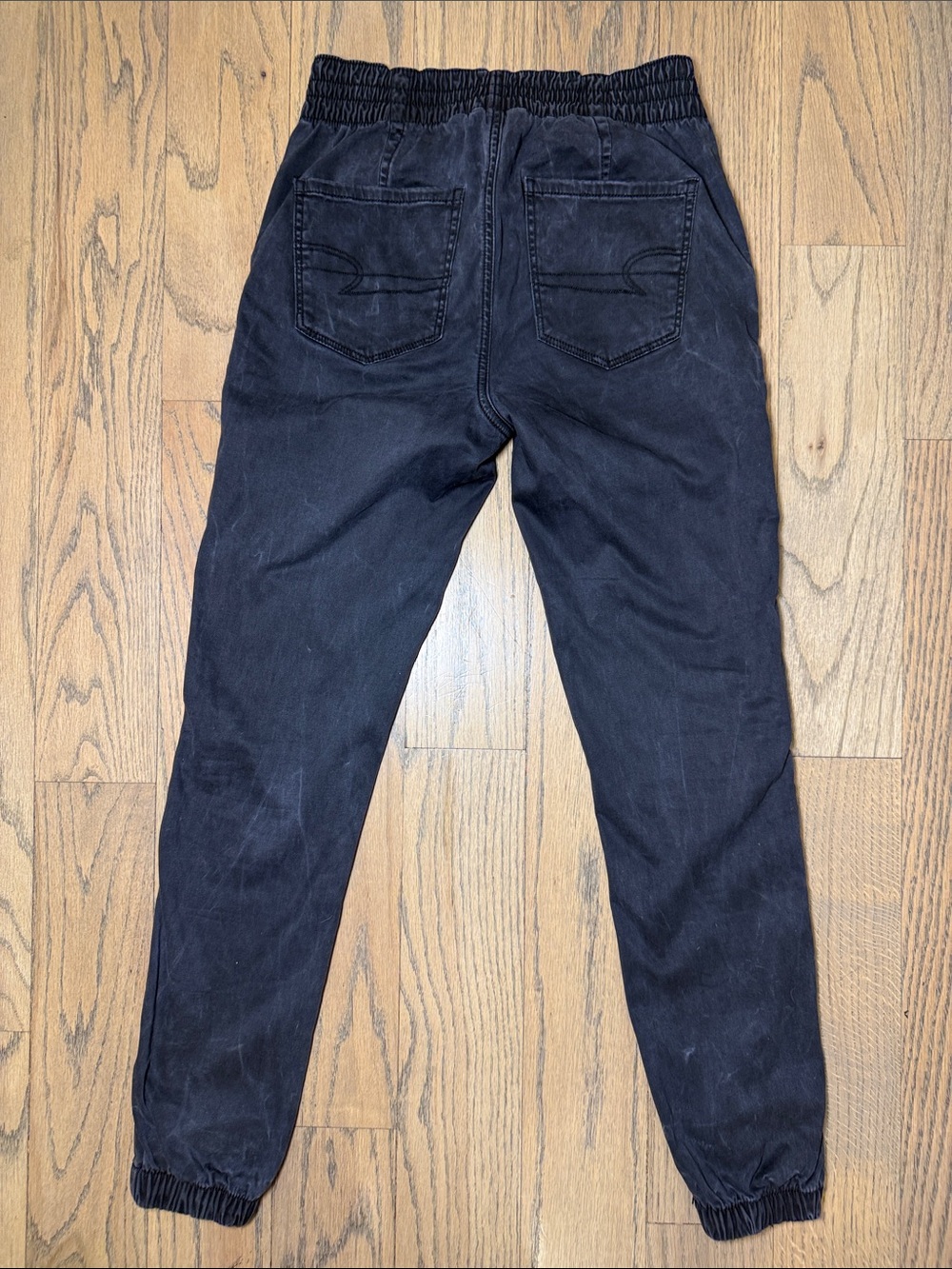 American Eagle Outfitters Black Women's Elastic-Waist Jogger Jeans Size 4 - Picture 6 of 10